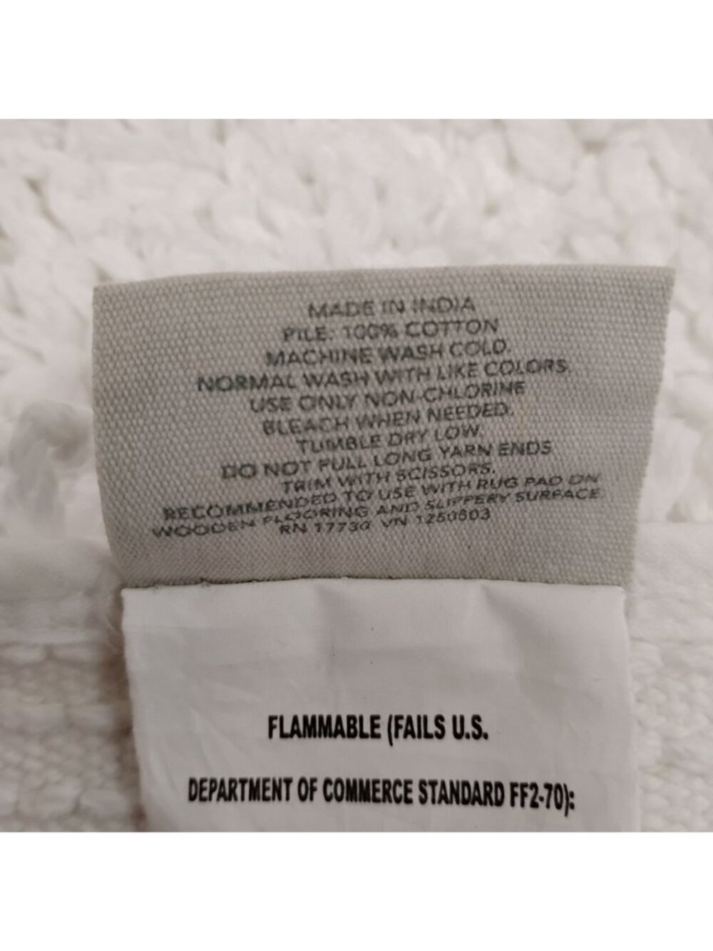 CASALUNA White Cotton Mat & The Company Store Waffle Shower Curtain Bathroom Lo - Picture 3 of 10